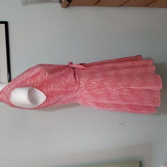 AMANDA UPRICHARD Junior Red/White Wavy Stripe Front Tie Silk Dress-EUC-Sz SP - Picture 4 of 12